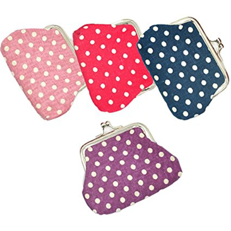 Coin Pouch Purse Canvas Gift Jewelry Pouch Clasp Closure Wallet