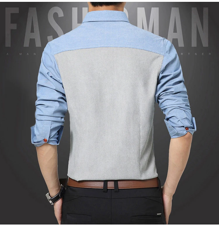 new design cutaway collar casual mens denim shirts