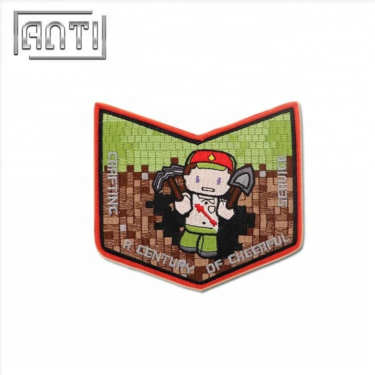 Wholesale collection oblong Cute Funny Cartoon Game Clothing Shirt Applique Iron Embroidered patch