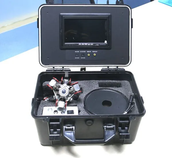 Industrial IP68 underwater sewer pipe checking camera robot supported vertically climbing