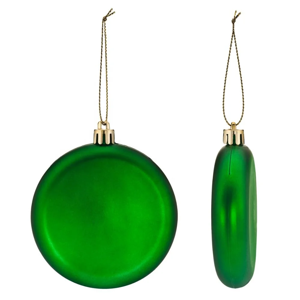 Hot Selling Shatterproof Hanging Plastic Christmas Round Flat Ball