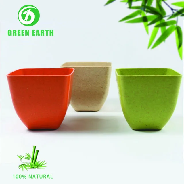 
Promotional compostable biodegradable green flower garden pot in bamboo fiber 