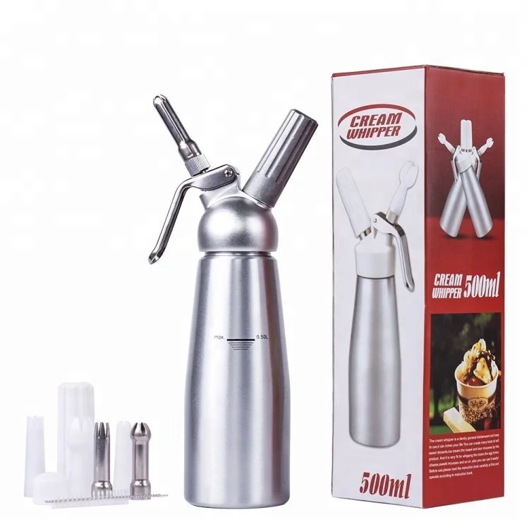 Amazon Hot Sale OEM  Custom 500ml  Aluminum Cream Whipper Whipped Cream Dispenser
