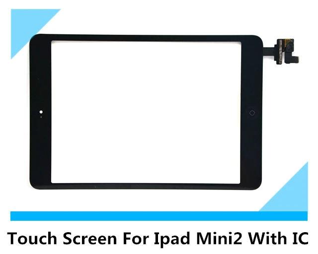 Black White Touch Digitizer Glass Screen Lens for iPad Mini II with IC Flex Connector with Accessory