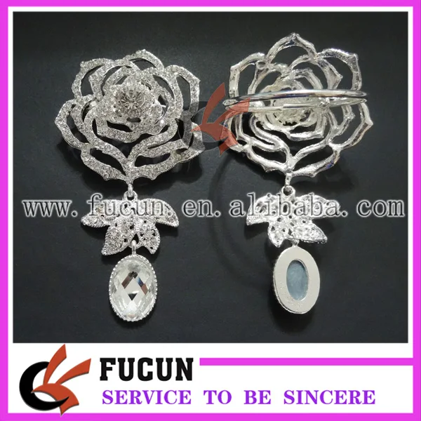 Оптовая продажа кольца для свадебных салфеток с цветами и стразами