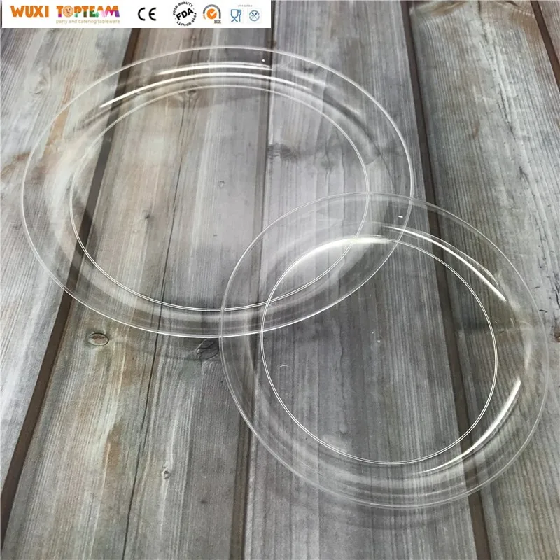 Высококачественная прозрачная декоративная одноразовая пластиковая тарелка с цветами, 6 дюймов