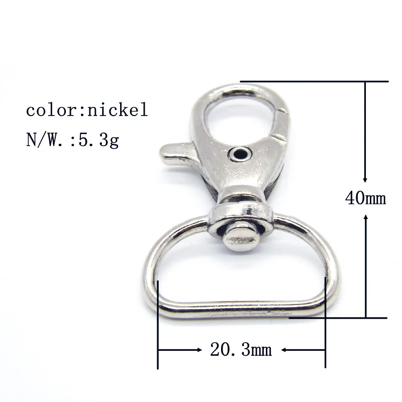 YIWANG 20mm Metal Swivel Lobster Snap Hook For Handbags