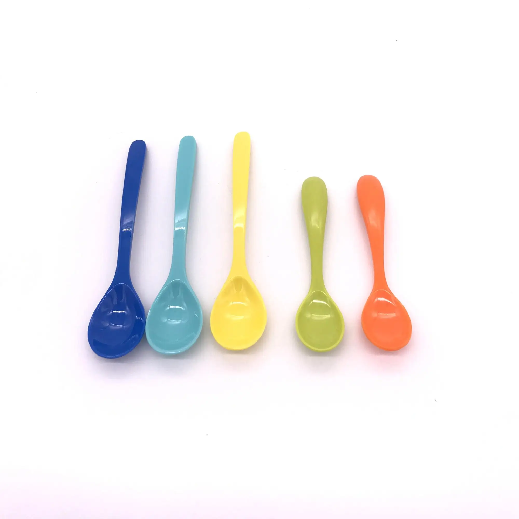 Custom design printed logo Colorful melamine baby plastic spoon