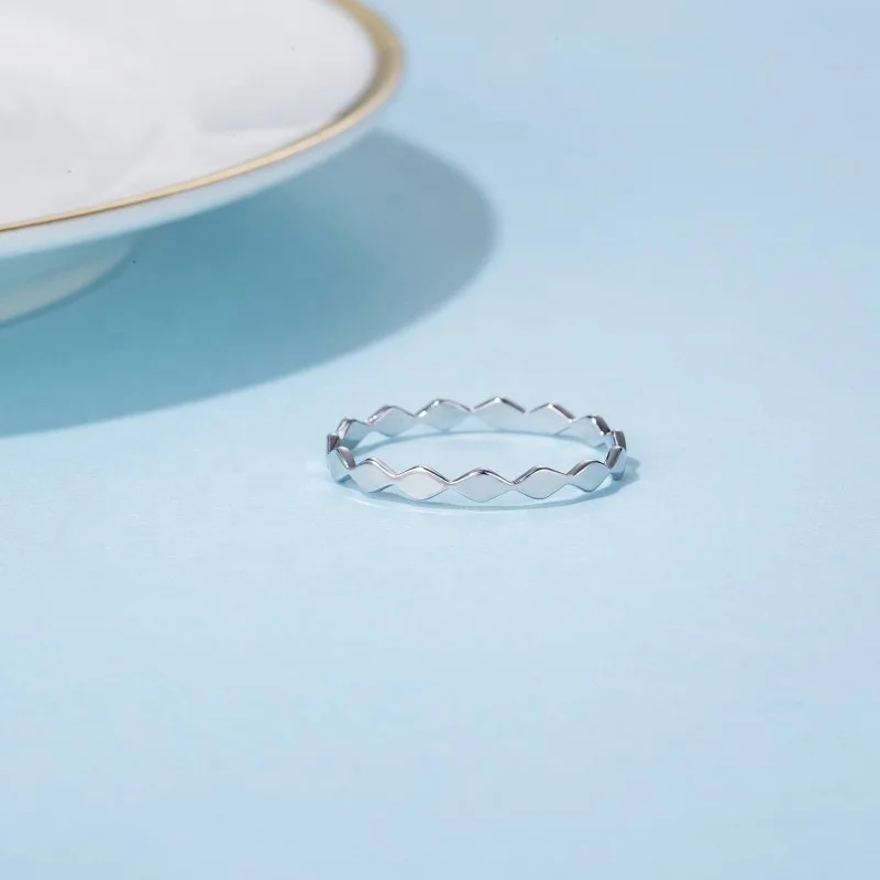 Loftily Jewelry Wholesale Minimalist Jewelry Rhombus s925 Silver Rings Jewelry Women 925 Sterling Silver Fashion Rings