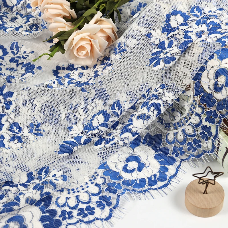 Hot sale quality beautiful breathable flower embroidery eyelash mesh fabric for clothing