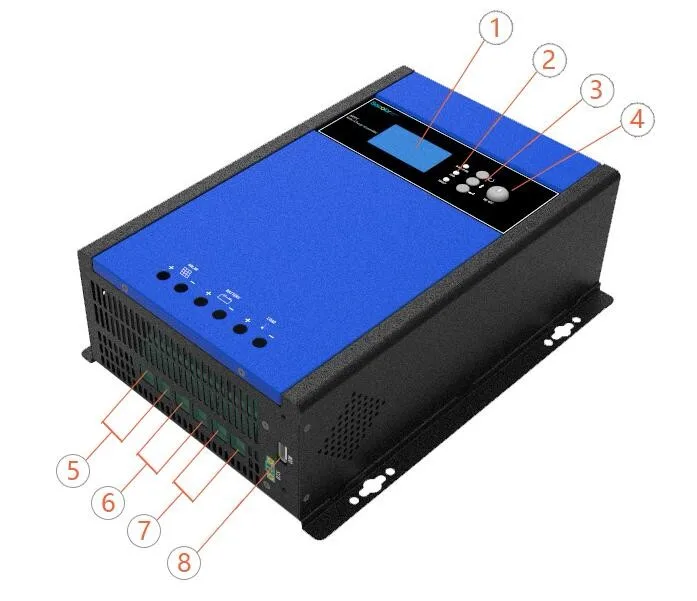 greenhouse climate control systems 12V 24V 48V MPPT efficiency 99.5% solar panel charger controller with LED/LCD