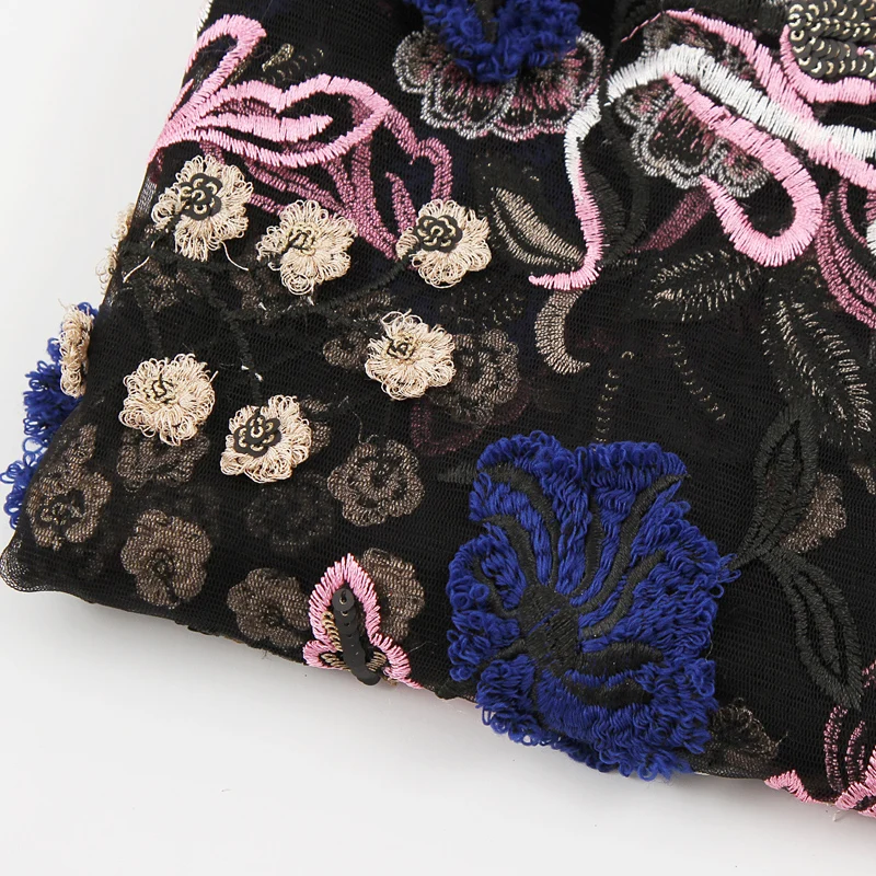 Manufacturer wholesale polyester 3D flower breathable embroidered fabric for clothing