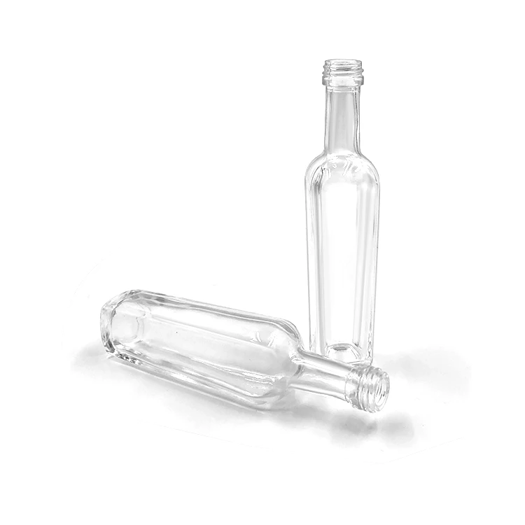 50ml square mini glass liquor spirit bottle with caps