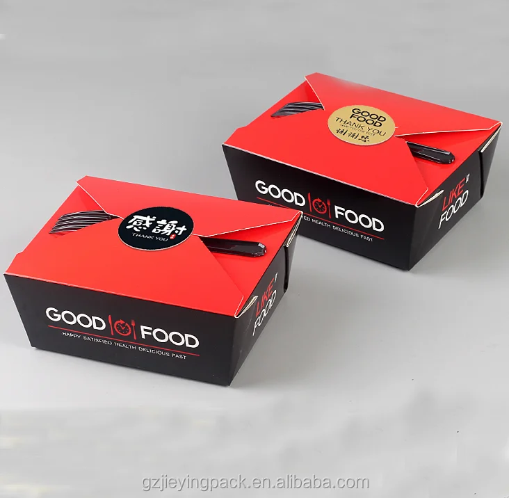 Take Out Rectangle Paper Chinese Noodle Lunch Box For Wholesale