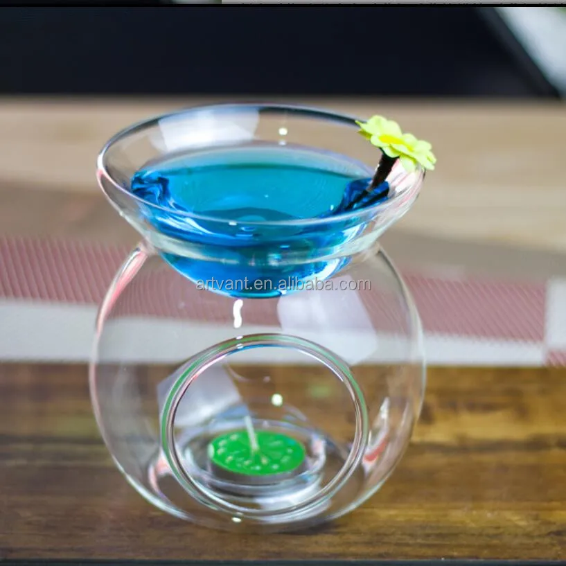 2016 New Design Glass Incense Burner Glass Candle Holder Fragrance Oil Lamp Aroma Furnace