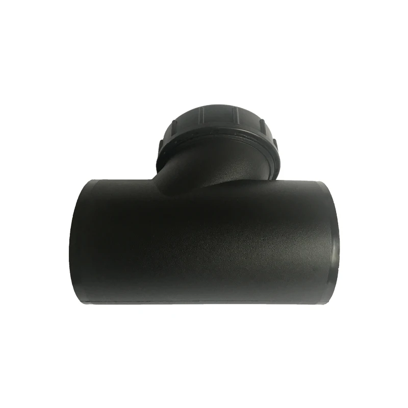 good quality of pe100 hdpe drainage pipe fittings horizontal access coupler T with checking hole for soil waste and vent use