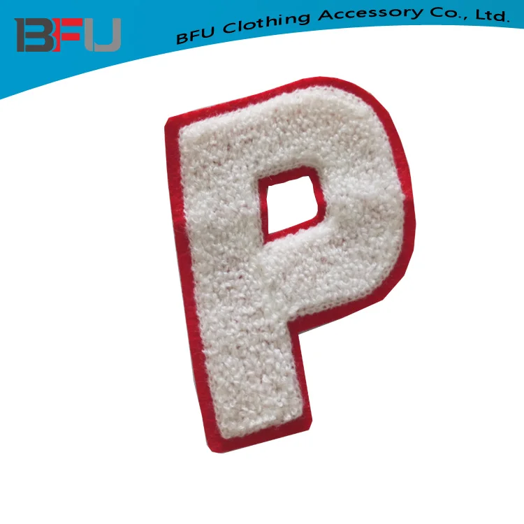 high quality custom chenille letter H patches custom letter H patch