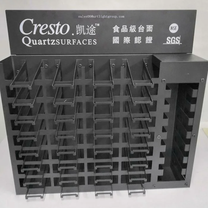 Desktop Granite Sample Tower Display / Quartz Stone Sample Display Rack