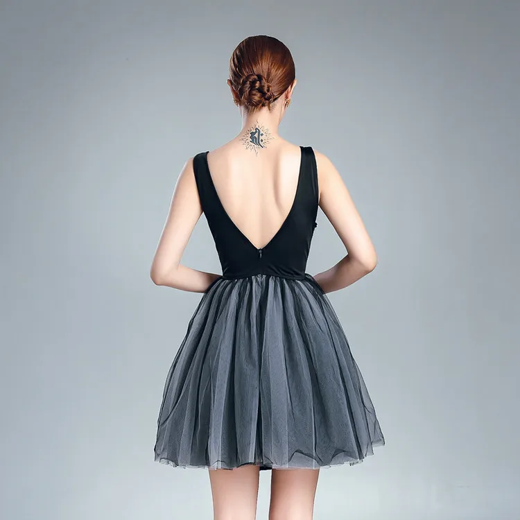 latest  fashion net dress designs gray tutu gray off shoulder dress