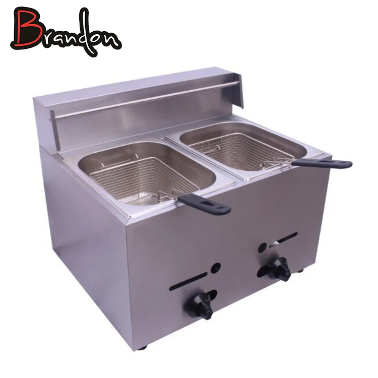 Tornado Potato 2 Tank Lpg Gas Fryer Commercial Deep Fryer Gas With Temperature Control