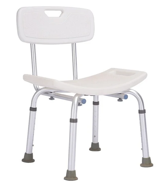 China Manufacturer Supplied Adjustable Aluminium Folding Bath Chair with Rubber Tips