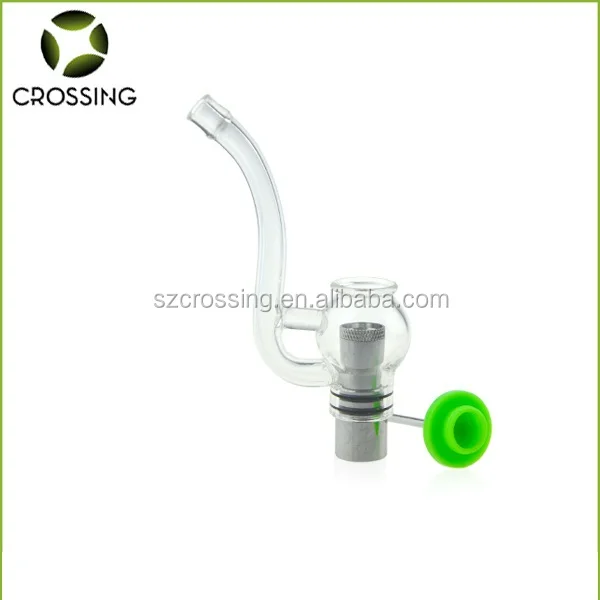 Оптовая продажа, ручная стеклянная курительная трубка, керамический испаритель с двойной катушкой и силиконовой крышкой