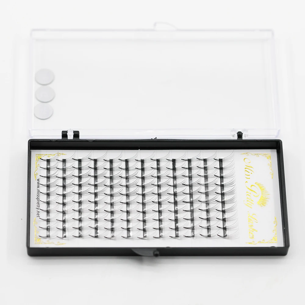 Do your own brand pre made volume fans eyelash top grade pointy base fans by miss pretty lashes