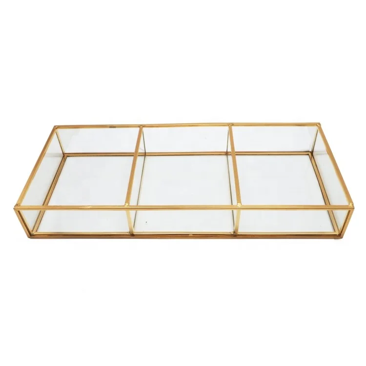 TR-1001 Make-up Organizer  Handmade Jewelry Display Storageglass jewelry tray