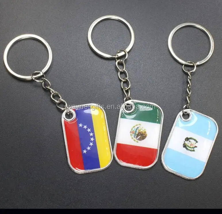 High Quality Custom Printing Football Fans gifts Cheering Mexico Flag Keychain