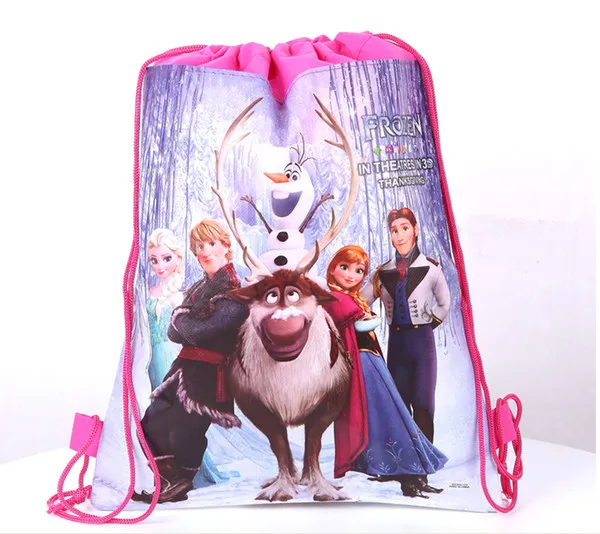 wholesale kids travelling cartoon nonwoven drawstring bag