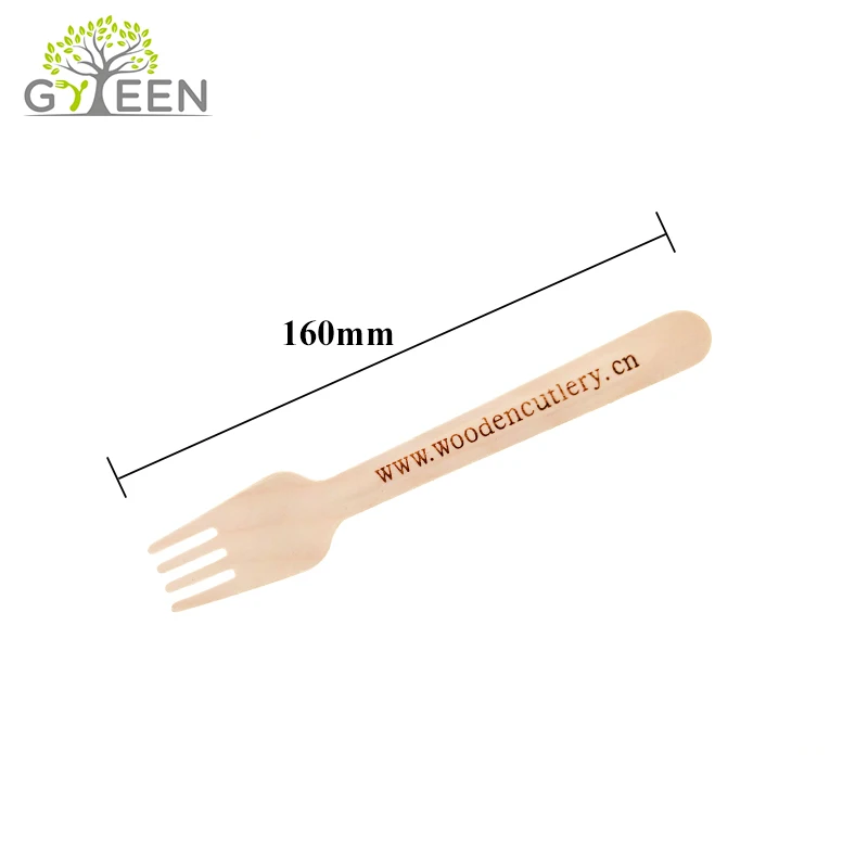 160mm Wholesale Eco-frinedly Compostable Biodegradable Disposable Wooden Fork
