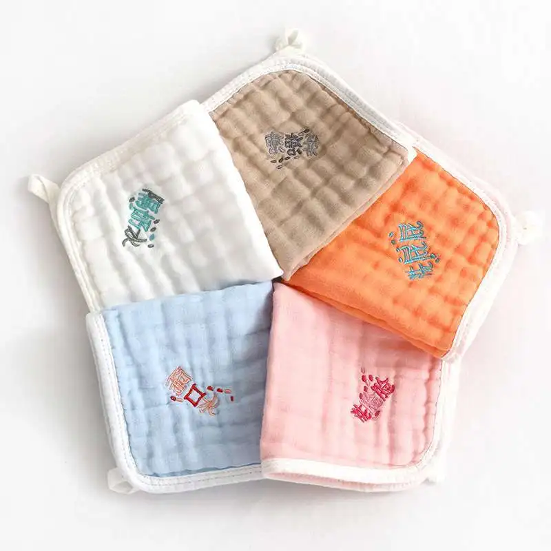 
2019 new products Multicolor muslin high quality baby napkin 6 layer 28x28cm 100% gauze cotton towel 