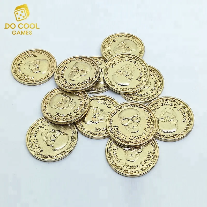 Custom gold metal coin for board game