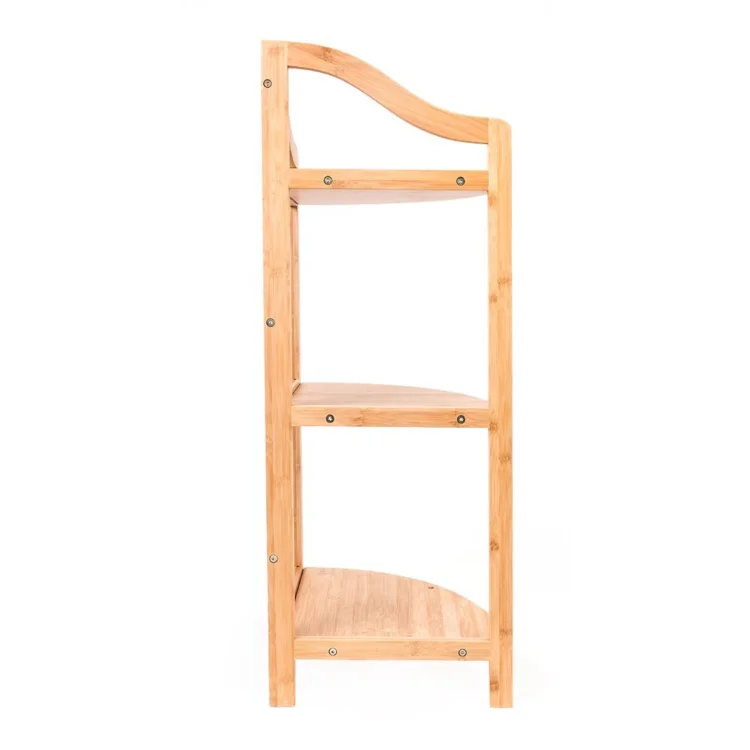 Bamboo 3 Tier Corner Shelf for Living Room Bathroom Kitchen