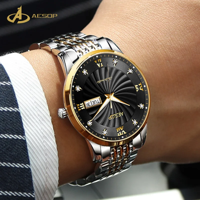 Лидер продаж, пользовательские водонепроницаемые Модные Роскошные Кварцевые часы в римском стиле, мужские часы из нержавеющей стали