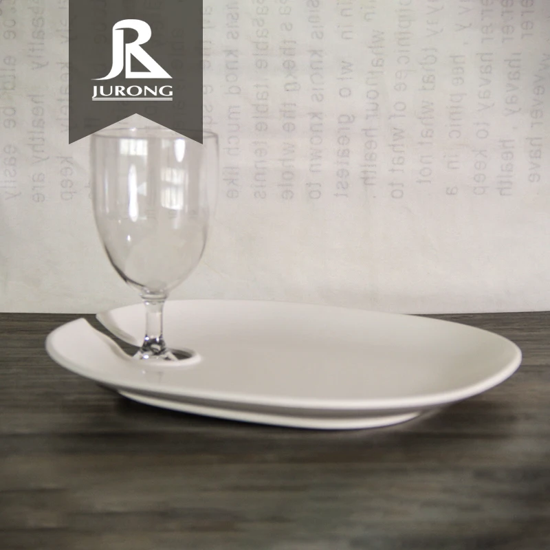 Factory supplies Reusable Cocktail plastic melamine party wine holder plate