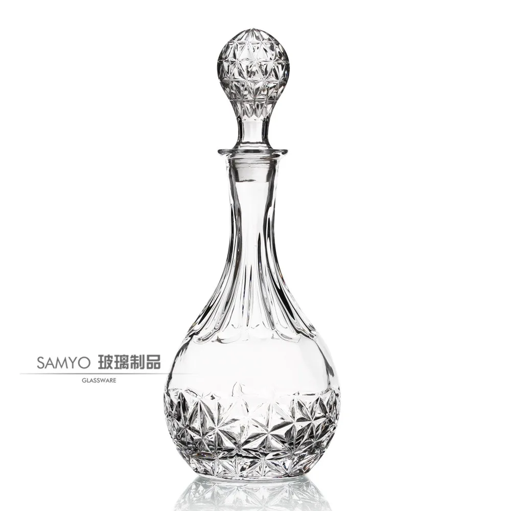 
Samyo Glassware Manufacturer Handmade glass empty frosted 750ml empty vodka/grape wine glass bottle 