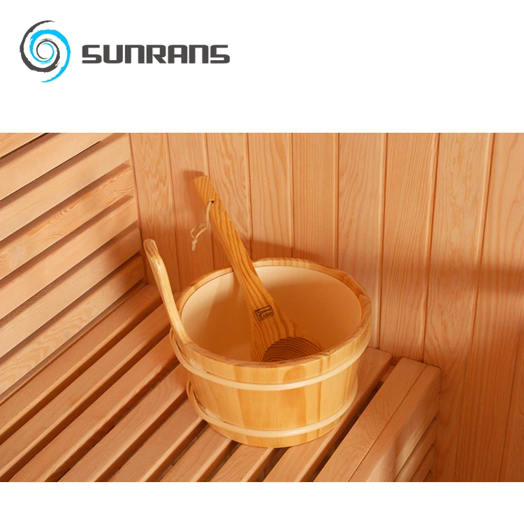 Sunrans New Economical Sauna Stove Infrared Sauna Room Outdoor Solid Wood 2 Person Dry Steam Sauna Room