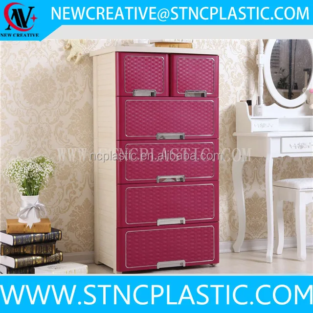 Rattan Tower Plastic Storage Container Bin Organize Pack Home Cabinet Wide Drawer