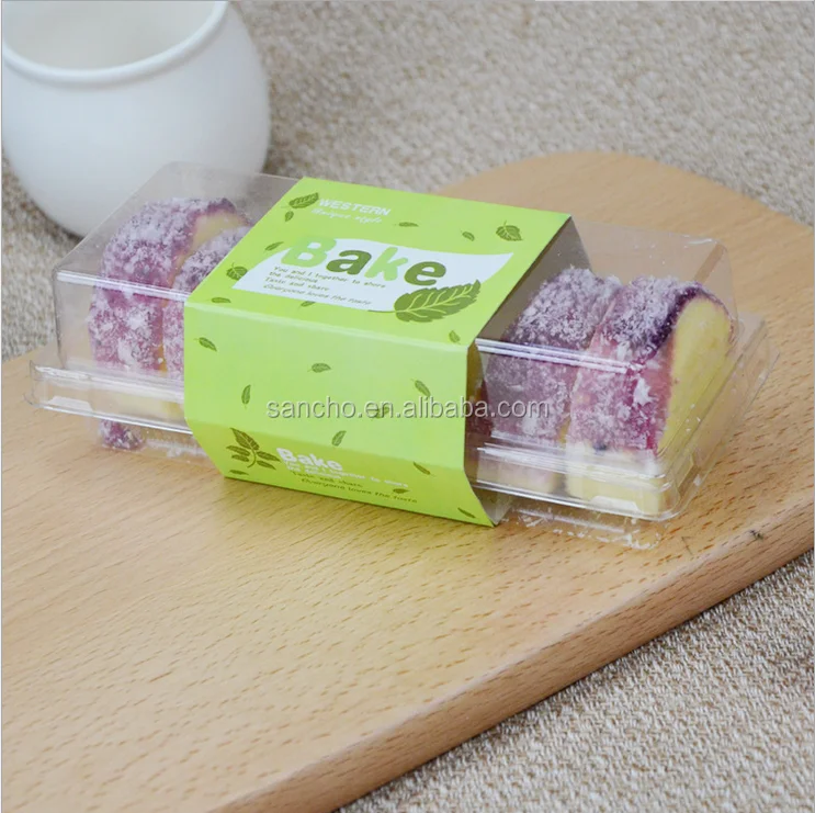 Rectangular plastic blister cake box packaging