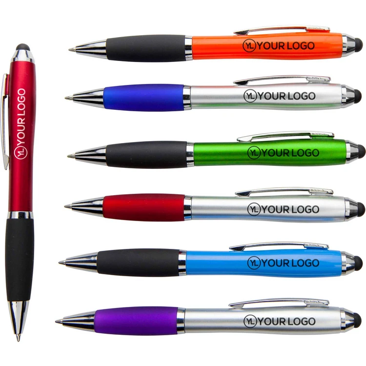 Customized Plastic Ball Pen With Stylus