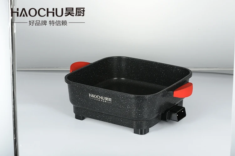 
CE Approve Home use Electric non stick pan 32*32*9.5cm Rectangular Aluminum wholesale cooking pot 