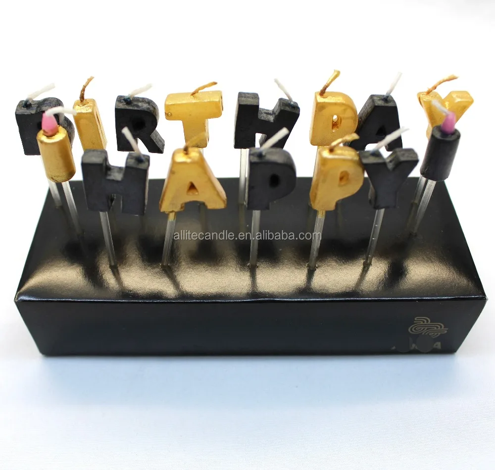 Colored Happy Birthday Letter Shape Birthday Candle in bulk