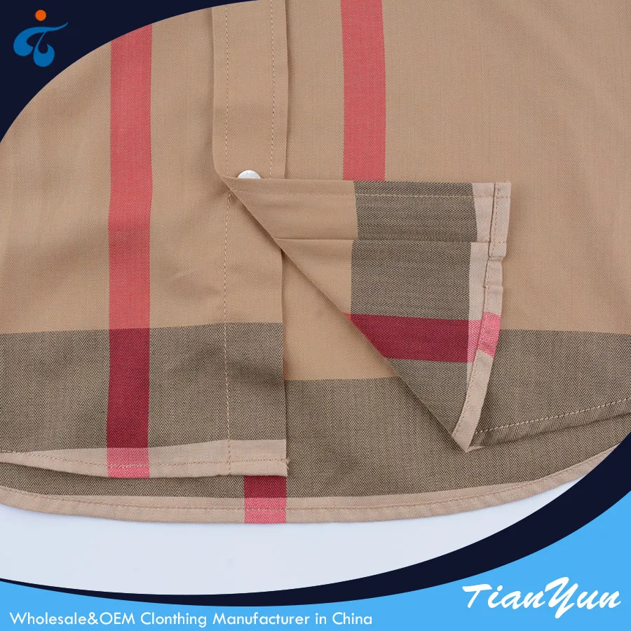 Top quality different kinds design 100% cotton check long sleeve man apparel shirt