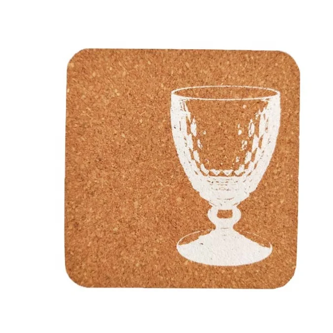 
Custom Made Coasters For Drinks Absorbent Cork Coasters Set on table with Holder cork wood base 