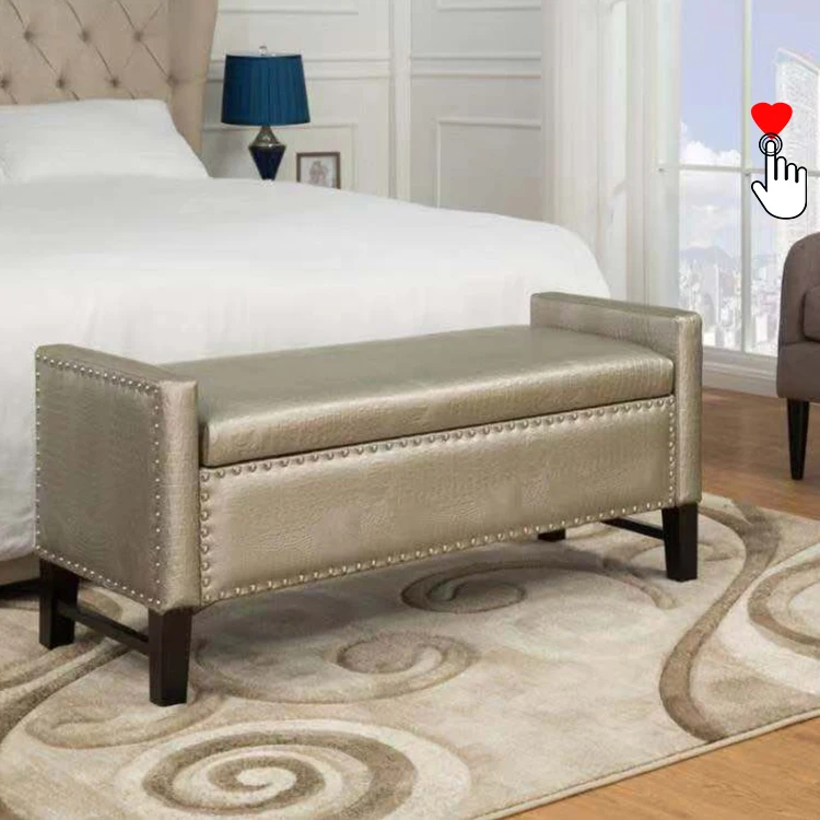 China wholesale bedroom furniture blue velvet storage ottoman stool