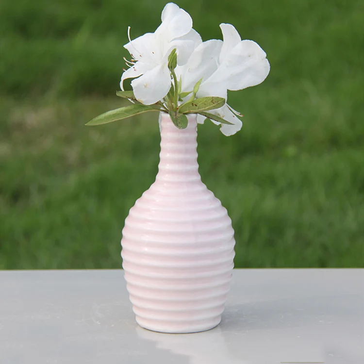 Wholesale 10*10*20CM long flower vase, home decorative ceramic flower vase