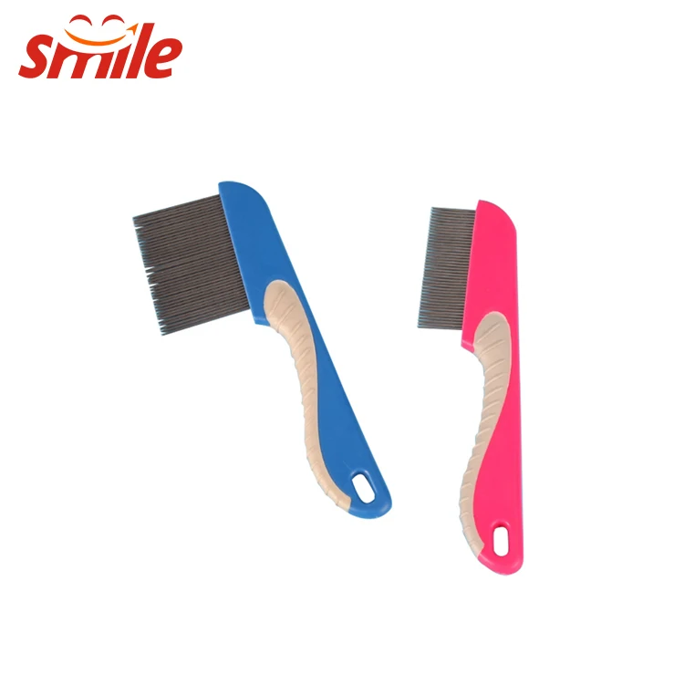 Stainless Steel Long Needle Dog Head Lice Comb With Handle