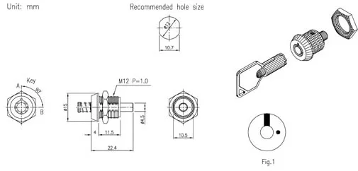 Push In Security Tubular Brass Lock