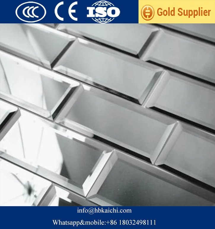 Rectangle beveled glass mirror strip tile